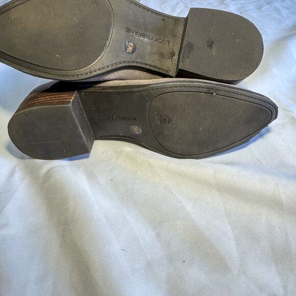 👢 Vintage Y2K Lucky Brand Suede Mid-Calf Slouchy Western Boots - Picture 6 of 9